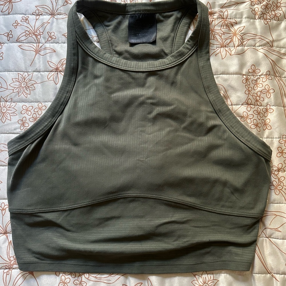 Olive Green Racerback Sports Bra